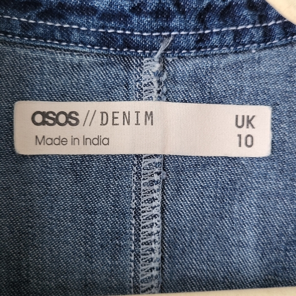 Asos medium wash button down women's denim shirt Size 6 - Picture 10 of 12